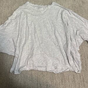 Aerie Light Gray V-Neck Tee